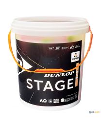 Cubo 60 pelotas de tenis Dunlop Stage 2 Orange