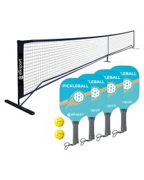 Red reglamentaria, palas y pelotas pickleball