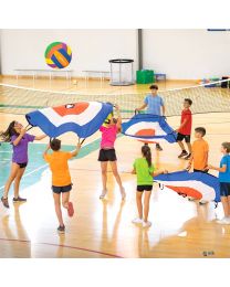 Voleibol con paracaídas para juegos cooperativos