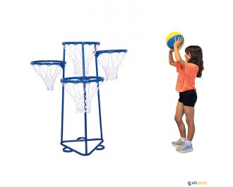 Canasta multiaros de iniciación al baloncesto.