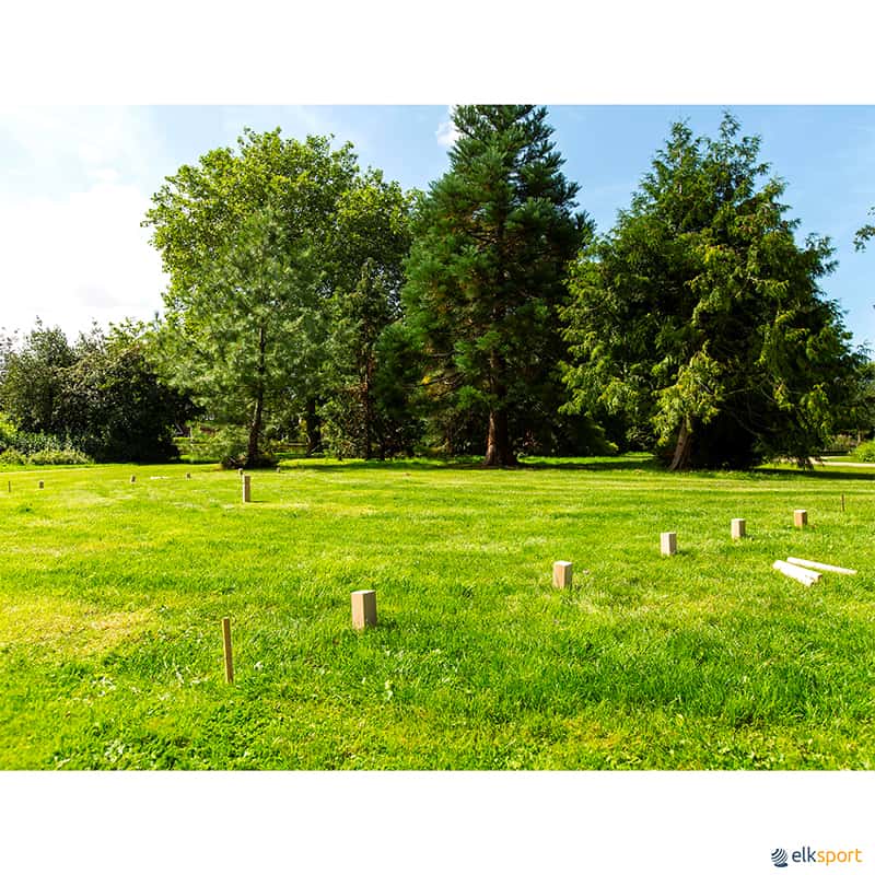 Juego Vikingo Kubb De Madera De Pino – Set Completo Con Rey, 10 Soldados, 6 Palos Y 4 Marcadores, Para 2-12 Jugadores, Exterior