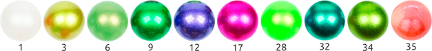 Colores pelota rítmica Tecnocaucho Glitter