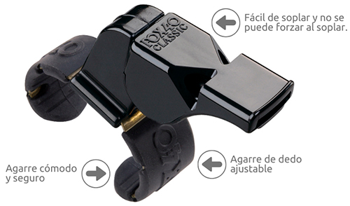 Características silbato Fox 40 Classic Fingergrip