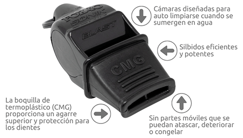 Características silbato Fox 40 Sonik Blast CMG
