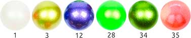 Colores pelota rítmica Tecnocaucho Glitter