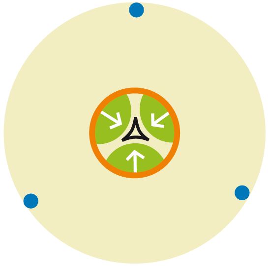 Zona de juego Trigoal - fútbol circular