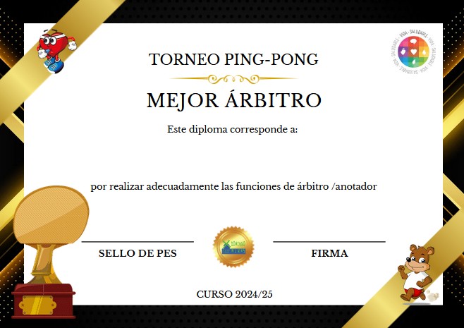 diploma a mejor arbitro del torneo